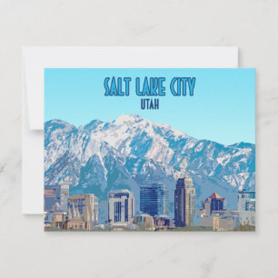 Carte plate vintage du centre-ville de Salt Lake C
