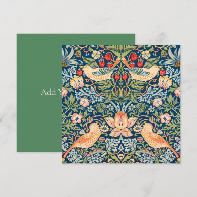 CARTE PLATE : WILLIAM MORRIS : STRAWBERRY THES (Devant / Derrière)