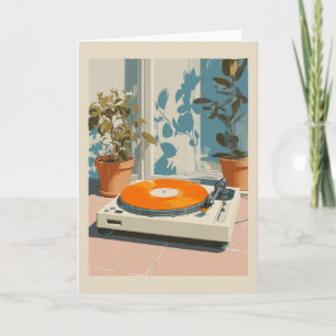 Carte Platine Tourne-Disques Ensoleillée avec Vinyle Ora