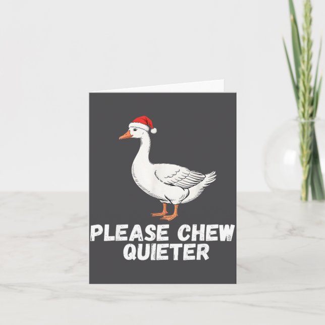 Carte Please Chew Quieter Funny Vintage Christmas Goose  (Devant)