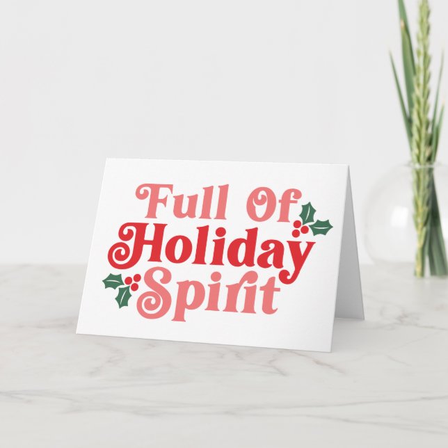 Carte Plein d'Esprit de Fêtes - Typographie Festive (Devant)