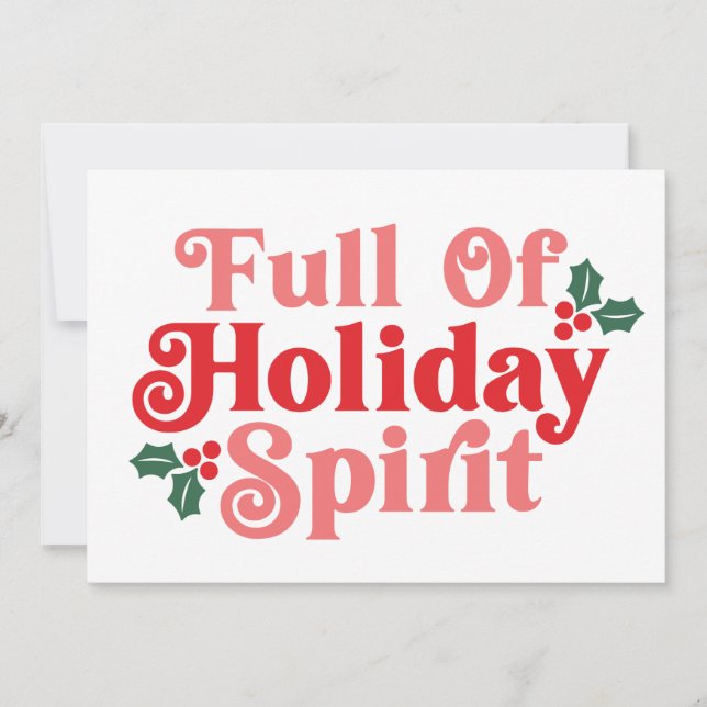 Carte Plein d'Esprit de Fêtes - Typographie Festive (Devant)