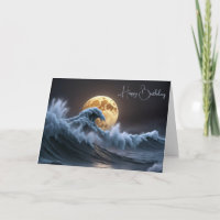 Pleine lune Anniversaire Dans La Vague Océanique