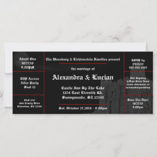 Carte Pleine lune Château Gothique Mariage Billets Invit