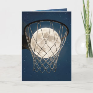 Carte Pleine Lune d'Anniversaire Dans un Filet de Basket