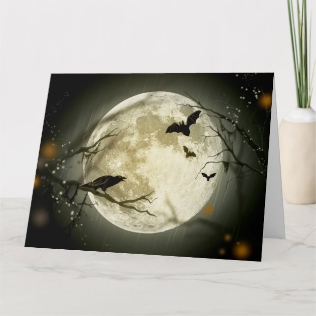 Carte Pleine lune d'Halloween (Devant)
