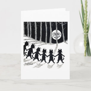 Carte Pleine lune et chats, Louis Wain