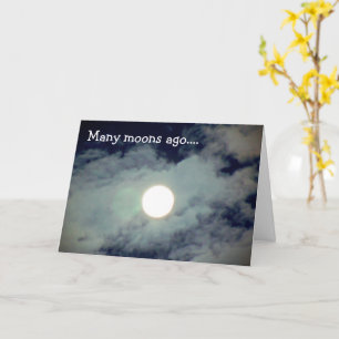 Carte Pleine lune Nuages drôle Anniversaire 