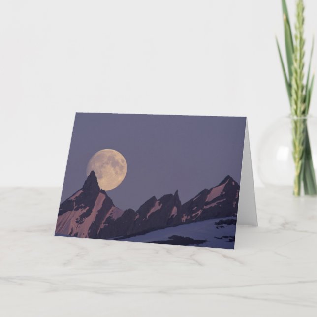 Carte Pleine lune se lève | Montagnes Chugach Alaska (Devant)