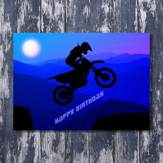Carte Pleine lune Vélo Dirt Voyage de nuit Motocross Ann