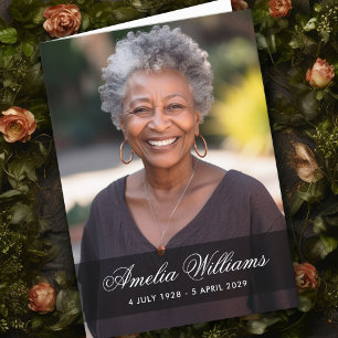 Carte Pleine photo sympathie deuil merci plié