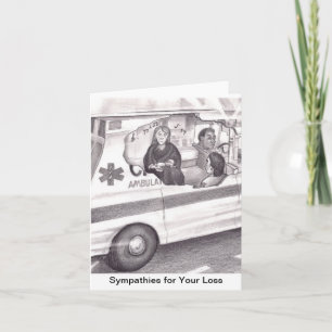 Carte Pleurer Mère en Ambulance Chanter une Lull-a-bye à