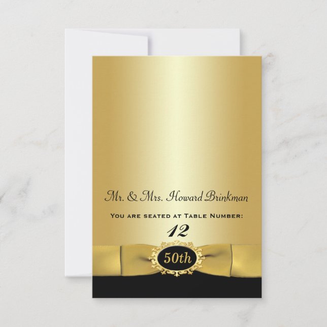 Carte pliable commémorative 50e anniversaire Noir, (Devant)
