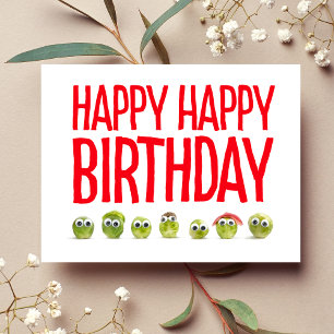Carte pliable d'anniversaire joyeux aux légumes