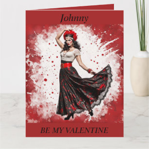 Carte pliable de la SAINT-VALENTIN Danseuse Gitane