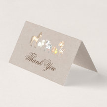 Carte pliante Baby shower Merci pour animaux de fe