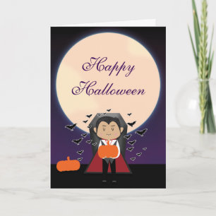 Carte Pliante Halloween Enfants Petit Dracula Vamp