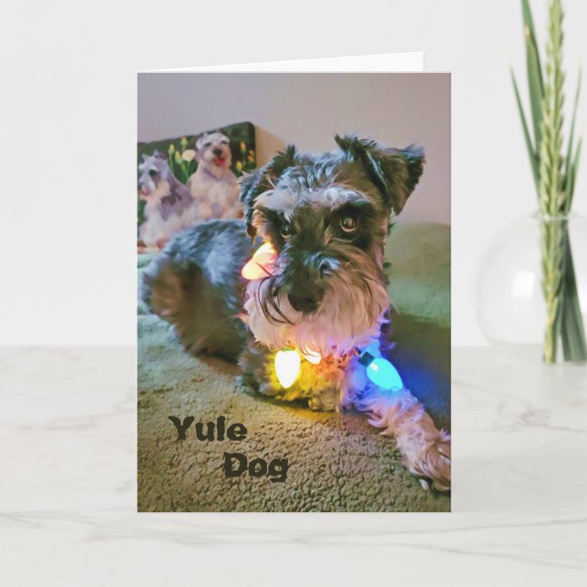 Carte pliée 5 pouces x 7 pouces || Yule Chien (Devant)