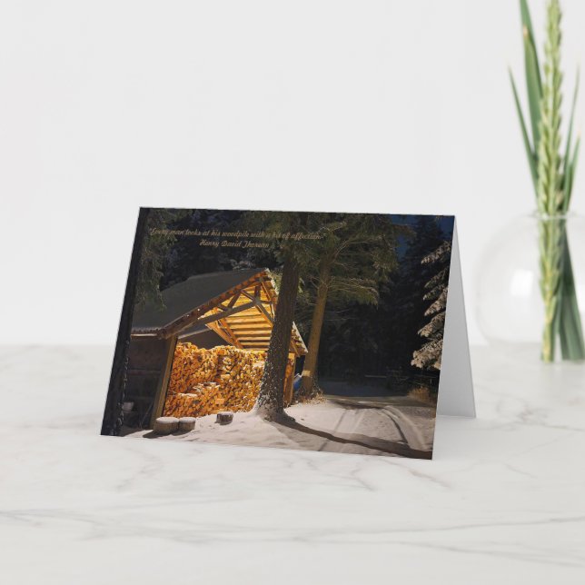Carte pliée 7 pouces x 5 pouces || Bois d'hiver (Devant)