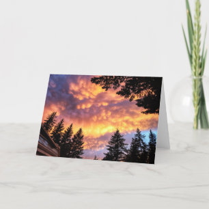 Carte pliée 7 pouces x 5 pouces    Coucher de sole