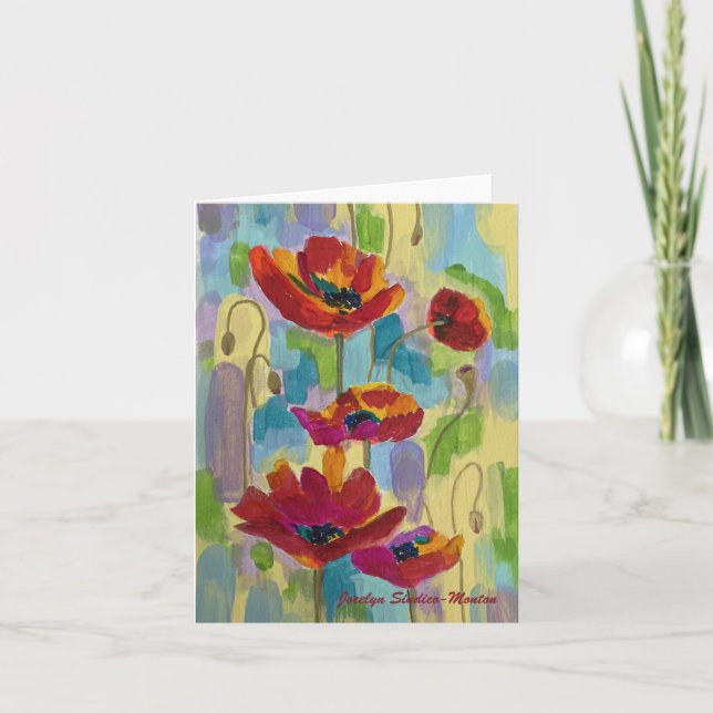 Carte pliée Abstraite Poppy (Devant)