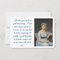 Carte pliée avec portrait et citation de Jane Aust