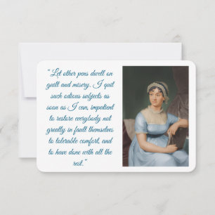 Carte pliée avec portrait et citation de Jane Aust