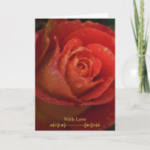 Carte Pliée Botanique Rose Rouge Foncé Élégante