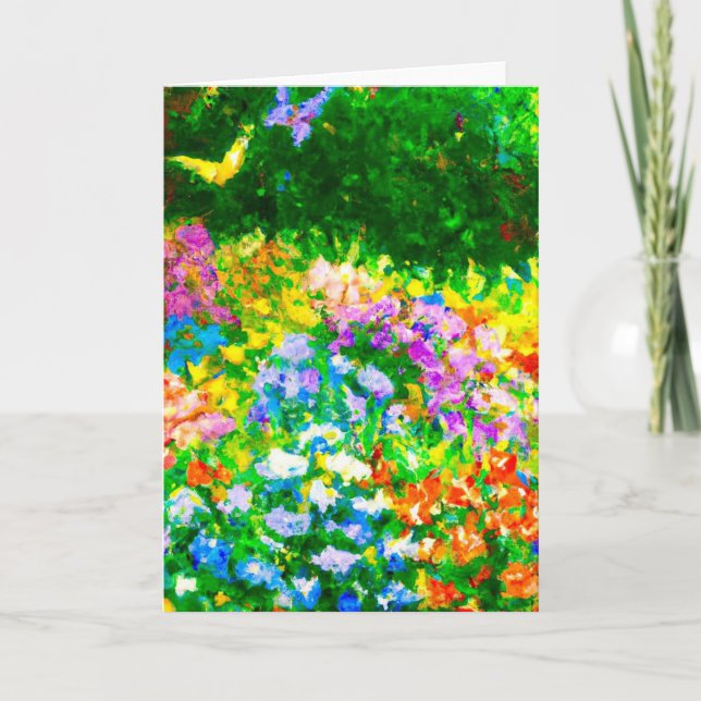 Carte pliée Butterfly Garden 5x7 (Devant)