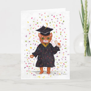 Carte pliée de graduation de chat