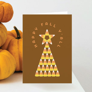 Carte pliée de l'automne à Noël - Arbre de maïs su