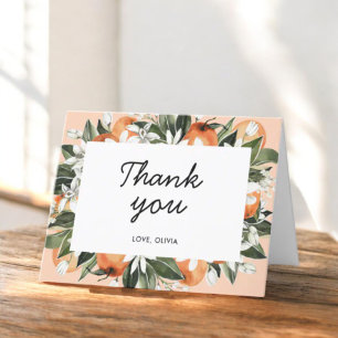 Carte pliée de Merci de croûte orange Citrus