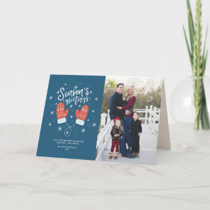 Carte pliée de Noël Hygge Mittens