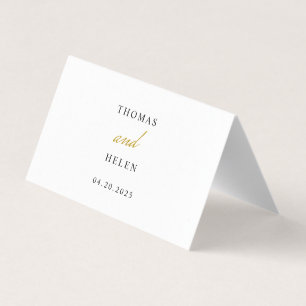 Carte pliée de numéro de table de mariage