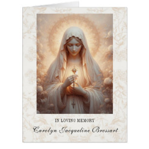 Carte pliée de prière funéraire mémorielle catholi