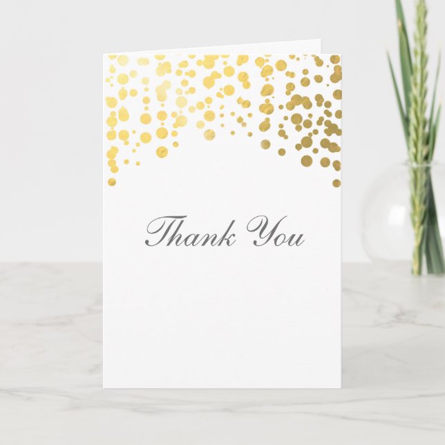 Carte pliée de remerciement de mariage avec confet (Devant)