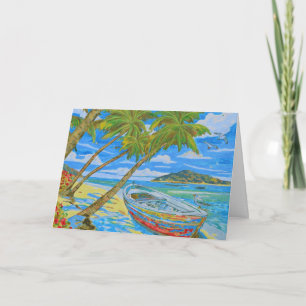 carte pliée d'invitation Scène tropicale