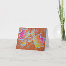 Carte pliée Feuilles automne