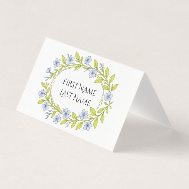 Carte pliée florale pour table de fête (Front)