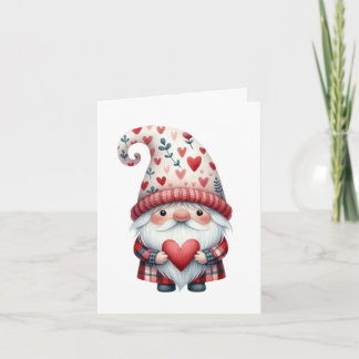 Carte pliée Gnome Saint-Valentin