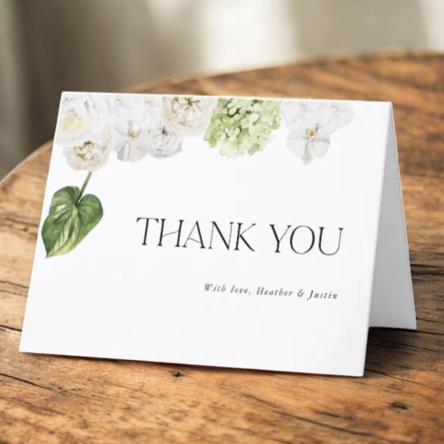 Carte pliée Mariage Merci été verdoyant (Créateur téléchargé)