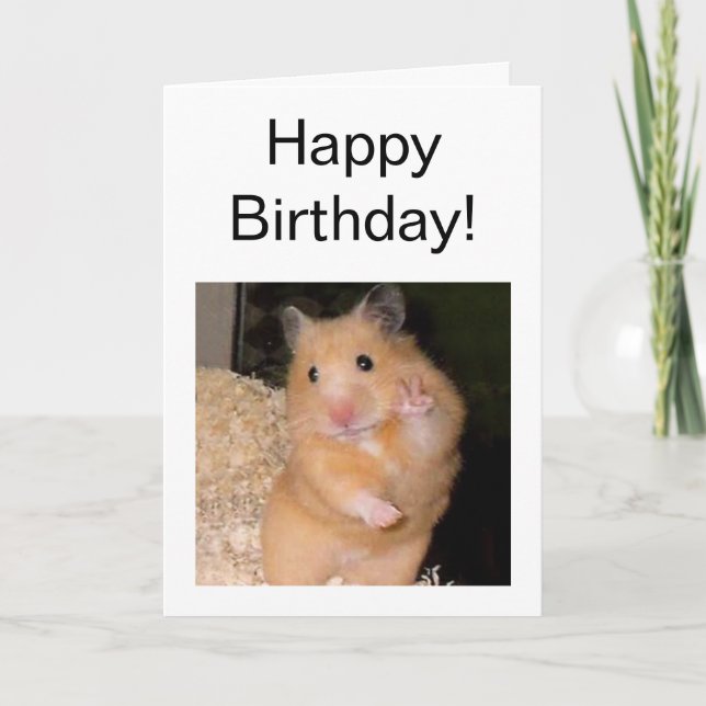 Carte pliée Mème Hamster de Paix (Devant)