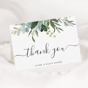 Carte pliée Merci de feuillage vert Eucalyptus