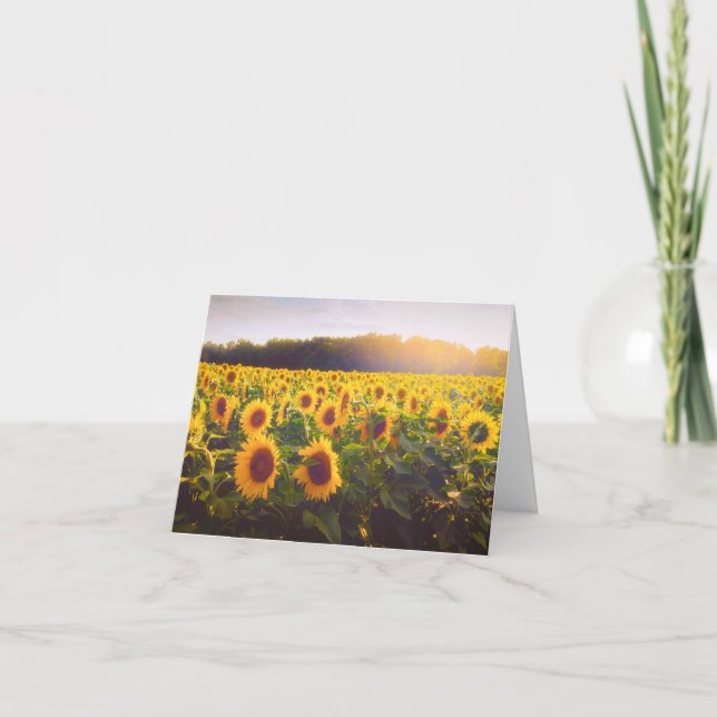 Carte pliée Merci de tournesol (Devant)