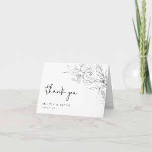 Carte pliée Merci d'illustration botanique