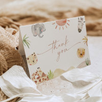 Carte pliée Merci SAFARI
