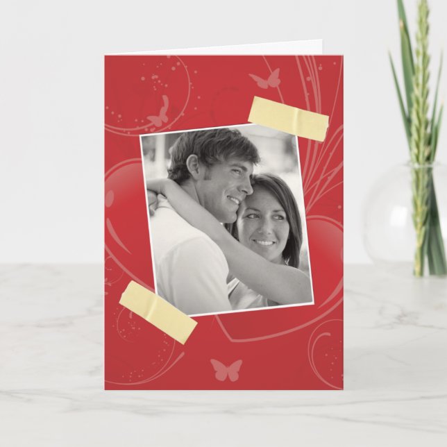 Carte pliée photo de la Saint-Valentin (Devant)