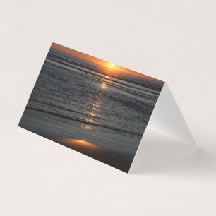 Carte pliée photo du coucher de soleil de la côte