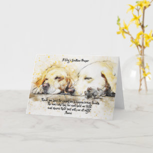 Carte pliée pour la prière du lit d'un chien