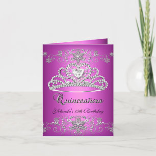 Carte pliée Quinceanera Parties scintillant rose T